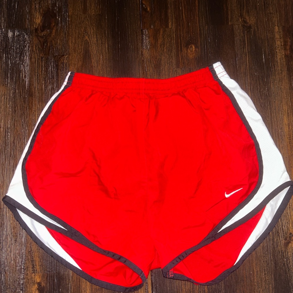Nike Vibrant Red Athletic Shorts with White Trim